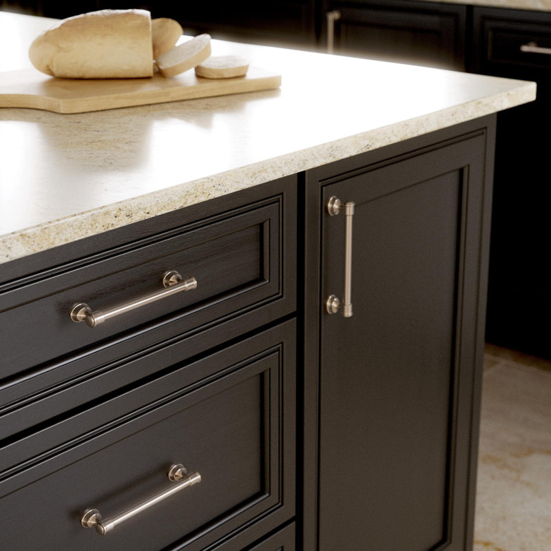 Brushed Brass Industrial Bar Pull Handle Set