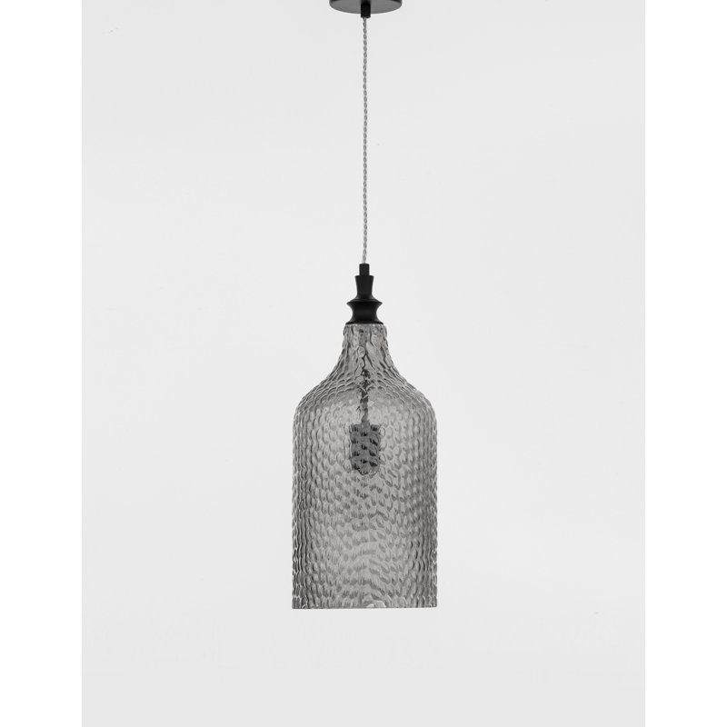 1 - Light Jar Pendant, Smoke Grey