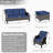 Brown 5-Pieces Outdoor Patio Conversation Sectional Seating Set with Blue Cushions and Ottoman-1391852840