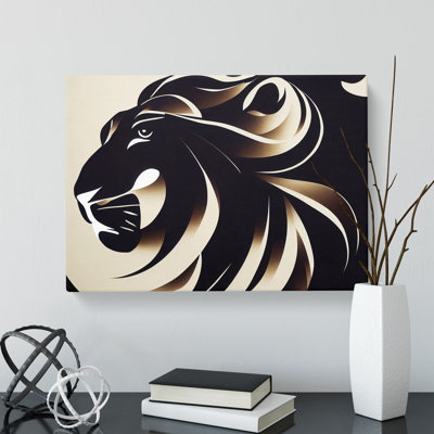Awe Inspiring Abstract Lion - Wrapped Canvas