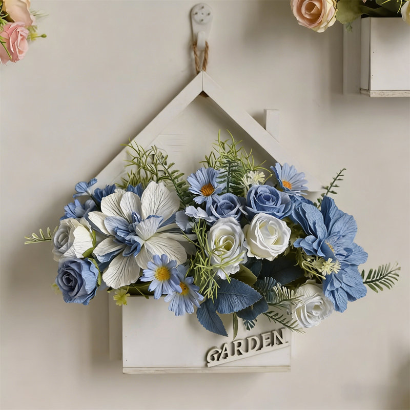 Couronne de linteau artificielle à fleurs séchées