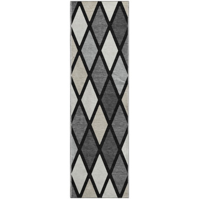 Premium Machine Washable Prisco Black Rug