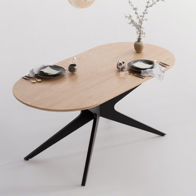 Table de salle à manger 69,4 "de large avec pieds en métal