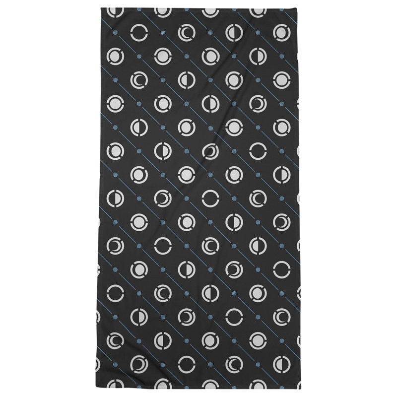 Serviette de bain Classic, Noir, gris et bleu