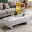 Khiry Sled Marble Rectangle High Gloss Coffee Table Elegant Center Table Side Table-878588925-878588924
