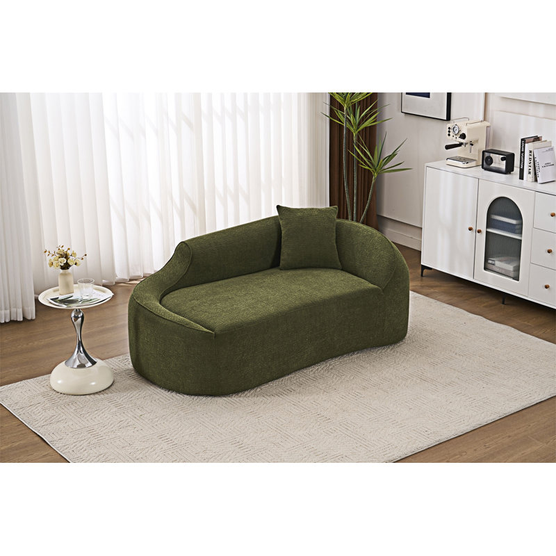 Chaise longue courbée avec coussin, Vert