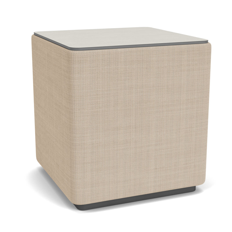Table de bout avec plateau en stratifié Darsey, 20", Sergé blanc, Gris anthracite; calcaire Chambray