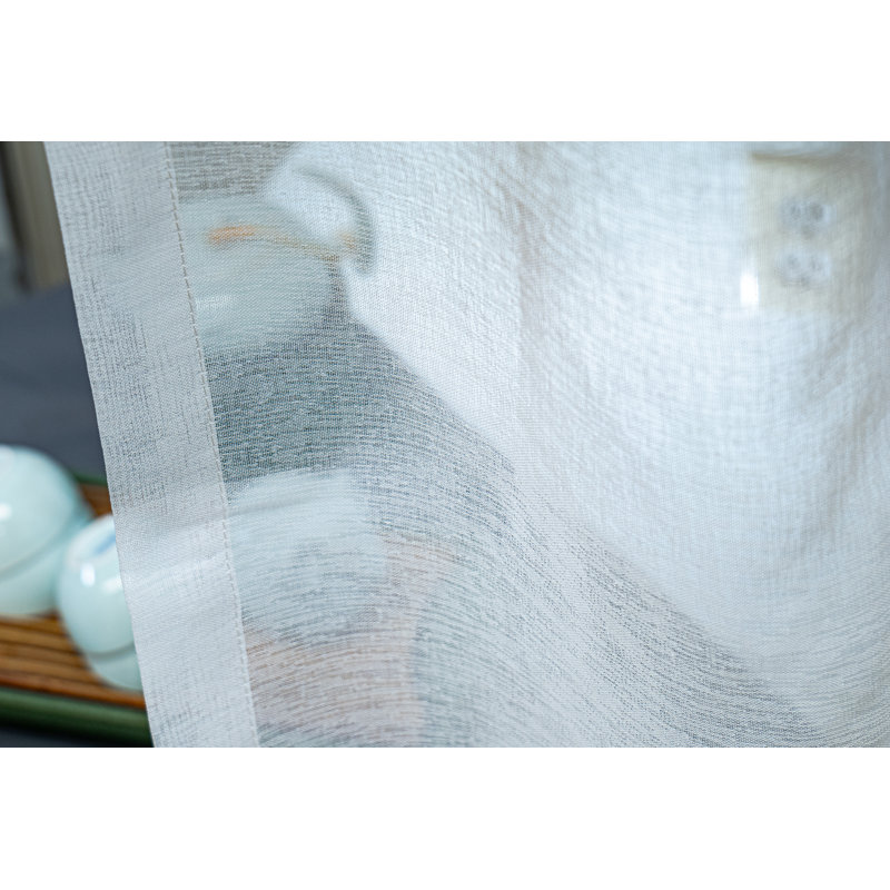 Rideau transparent en polyester Woodhull, Blanc