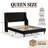 Melaya Wingback Upholstered Platform Bed Frame-628684016-640475827