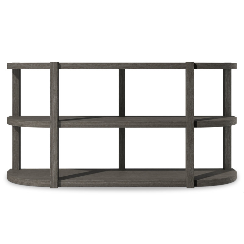 Gray Wood and Metal Modern Console Table with Storage