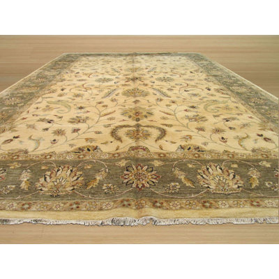 Tapis oriental ivoire traditionnel Agra