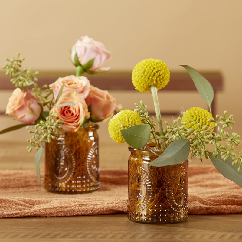 Ensemble de porte-votives en verre 4 pièces, Ambre