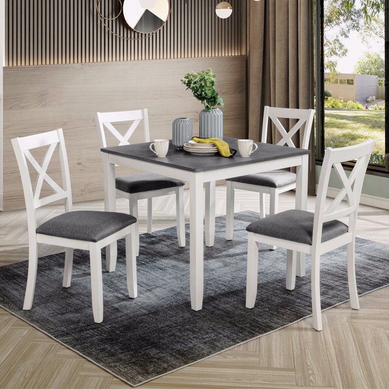 5-Piece Dining Table Set with 4 Chairs