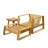 Modern 3-Piece Acacia Wood Outdoor Lounge Set With Deep Seating Cushions, Patio Chair With Ottoman And Side Table-828384420