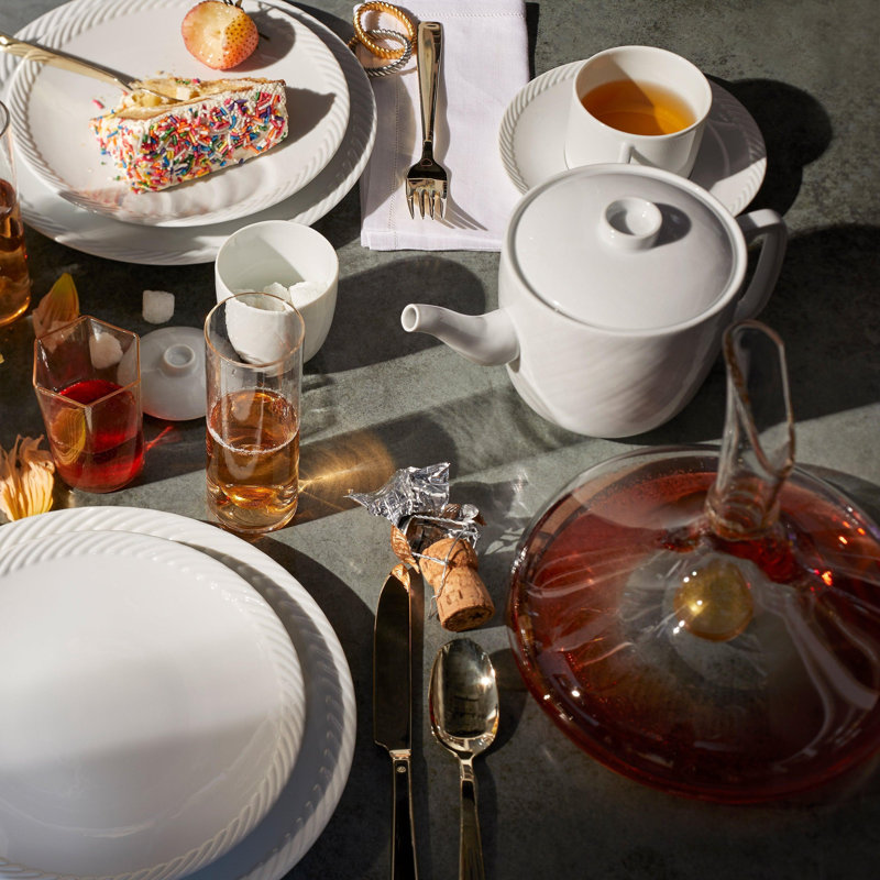 Corde White Dessert Plate