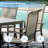 63" Patio Dining Set with Rectangular Metal Dining Table, 4 PVC-coated polyester Padded Armrest Chairs, 2 Swivel PVC-coated polyester Chairs-338557728