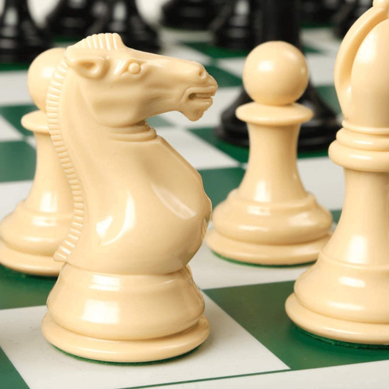 Best Chess Set Ever w/ 20 Black & Green Reversible Mat 