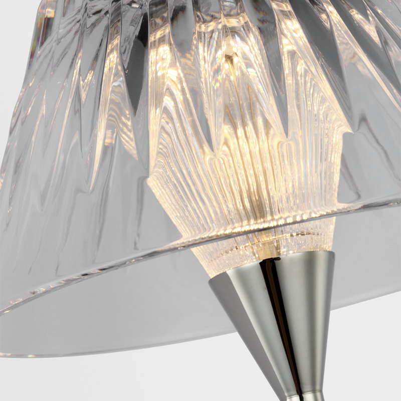 Waterford Blaze Sconce with Clear Crystal, 13.75" H x 5.75" W x 7.75" D, Polished Nickel