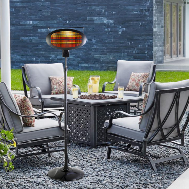 Garage-Outdoor Floor Standing Infrared Patio Heater with Remote