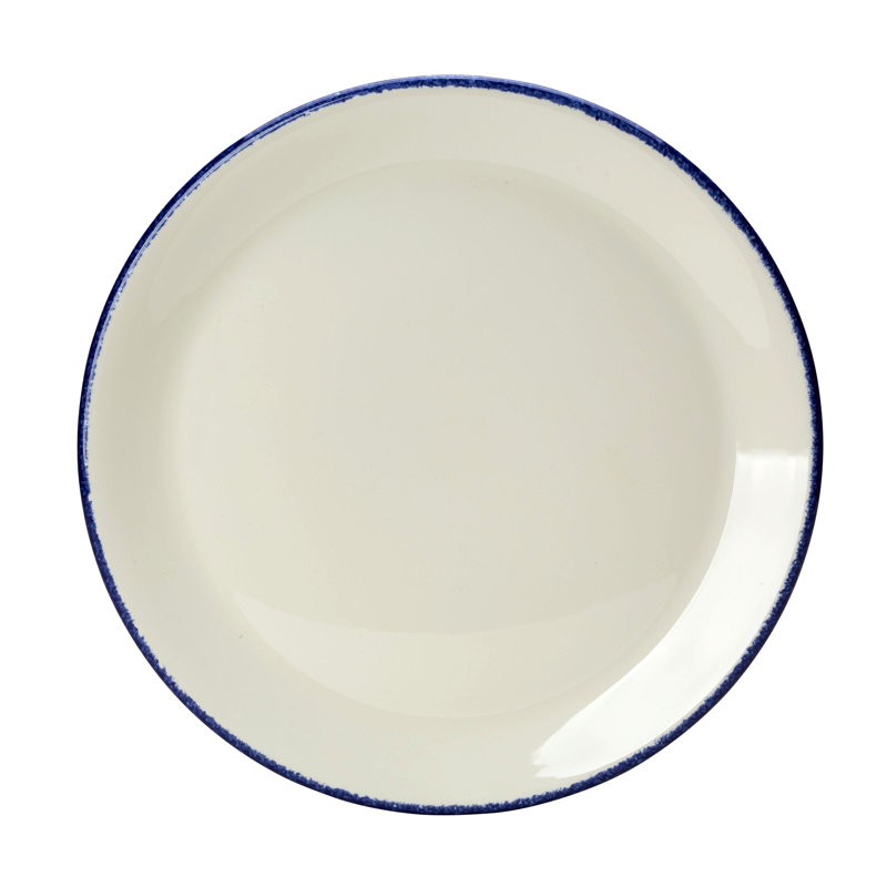 Assiette coupée BLUE DAPPLE, Blanc / Bleu