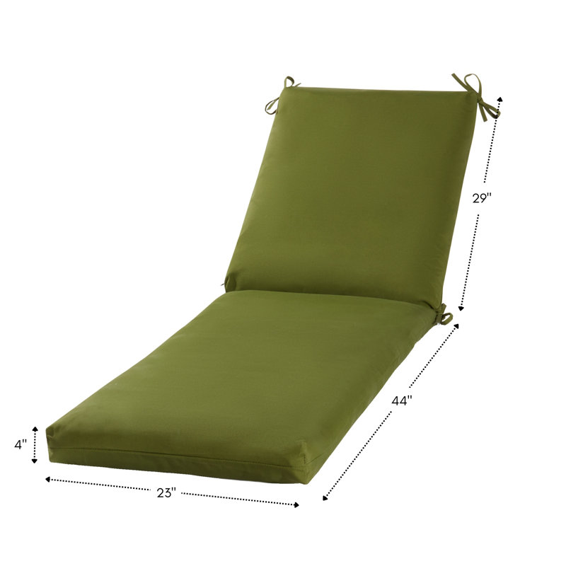 Outdoor Chaise Lounge Chair Cushion, Hunter Green