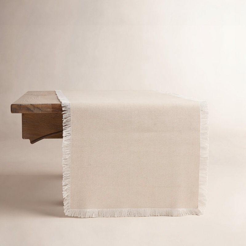 Flamenco 100% Cotton Table Runner, Natural