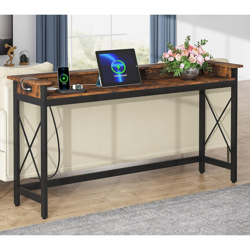 Console industrielle extra longue avec prises de courant et port USB