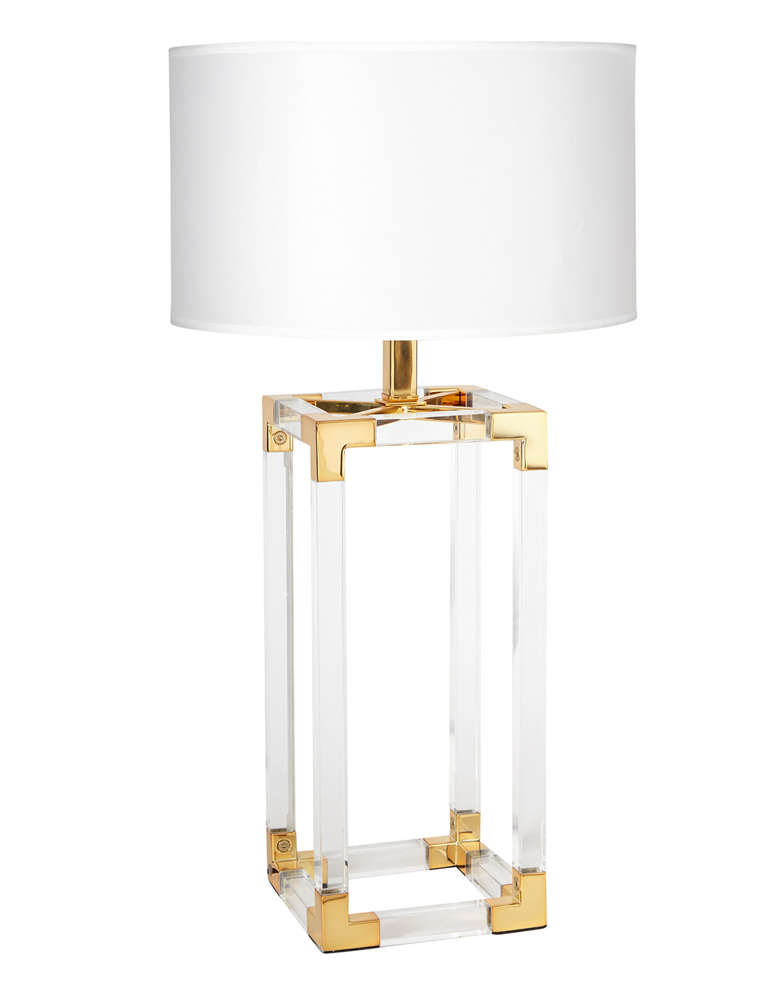 Jonathan Adler Jacques Column Table Lamp - Clear/Brass - Wayfair Canada