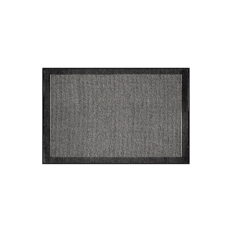 Modern Geometric Area Rug Bordered Contemporary Design, Gray, Rectangle 2' x 3'
