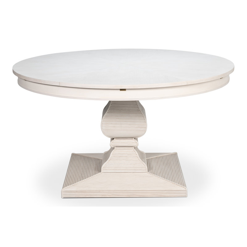 Kelso Equestrian Round Solid Wood Dining Table, 30"H x 55"L x 55"W, Working White