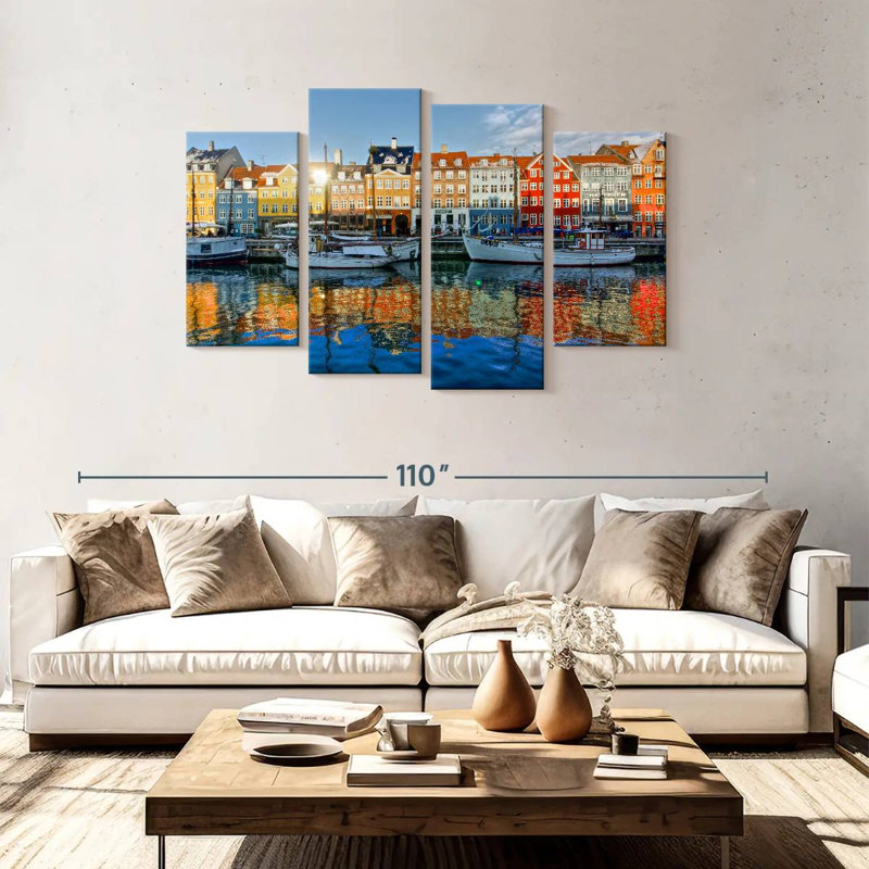 Canal Keesha Nyhavn en Europe, H 48 po x l 75 po