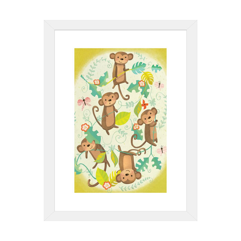 «Jungle Baby II» par Laura Watson - impression d'art graphique, Blanc, H 24 po x l 16 po x P 1 po, Papier encadré blanc
