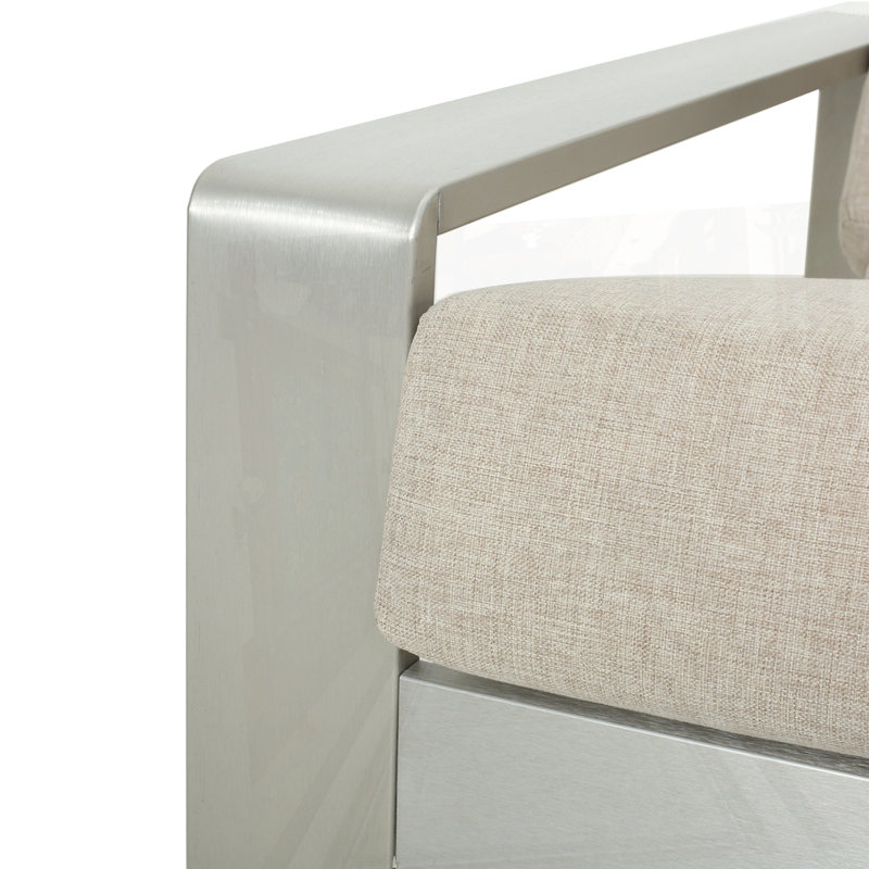 Méridienne d'extérieur et d'intérieur en aluminium, Beige Cushion/Silver Frame