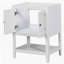 Base de meuble-lavabo 24 po seulement, structure en bois Soild, armoire de rangement avec portes et tablette ouverte, blanc