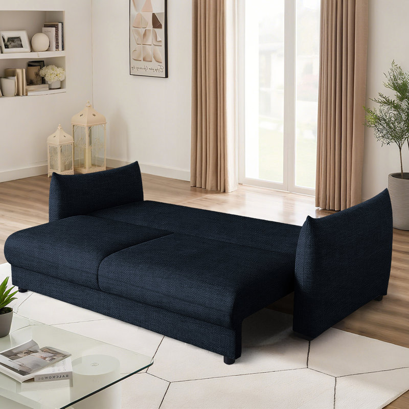 Bronte 3 Seater Fabric Sofa Bed, Blue
