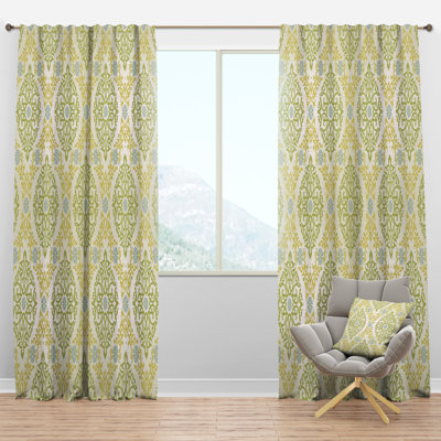 Pattern in Eastern Style - Mid-Century Velvet Curtain - Room darkening - 1 panel