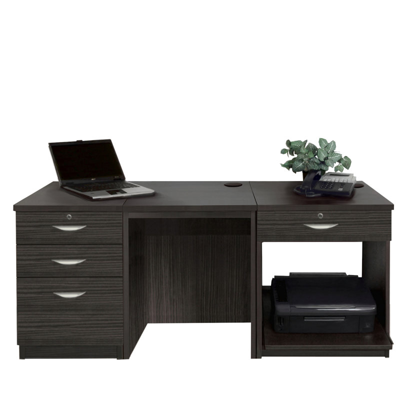 Walshaw Solid Wood Base Writing Desk, Black Havana