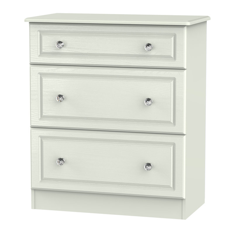 Fully Assembled Asphodèle 3 Drawer Chest, Kaschmir Ash