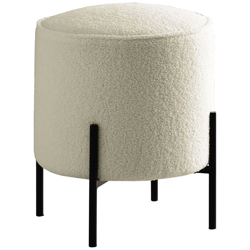 Fabrication moderne en beige avec rembourrage doux et pieds noirs mat