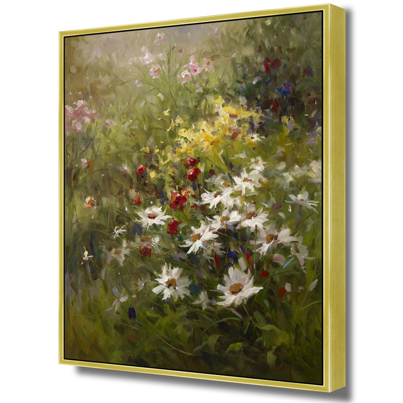 Soft Wildflower Rhapsody Print, 42" H x 32" W, Gold