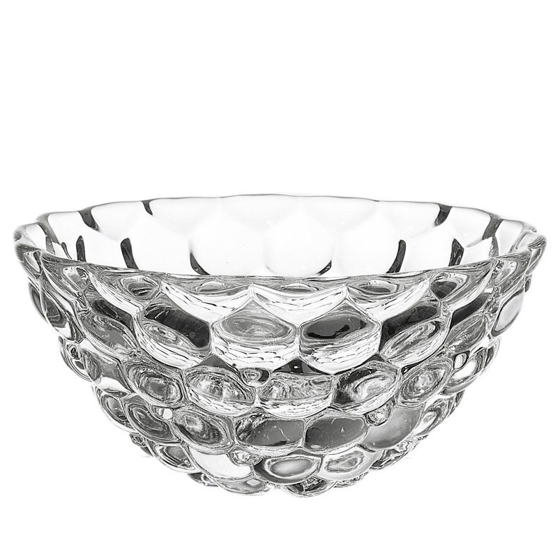 Raspberry Handmade Crystal Decorative Bowl 1, 4" H x 8.07" W x 8.07" D