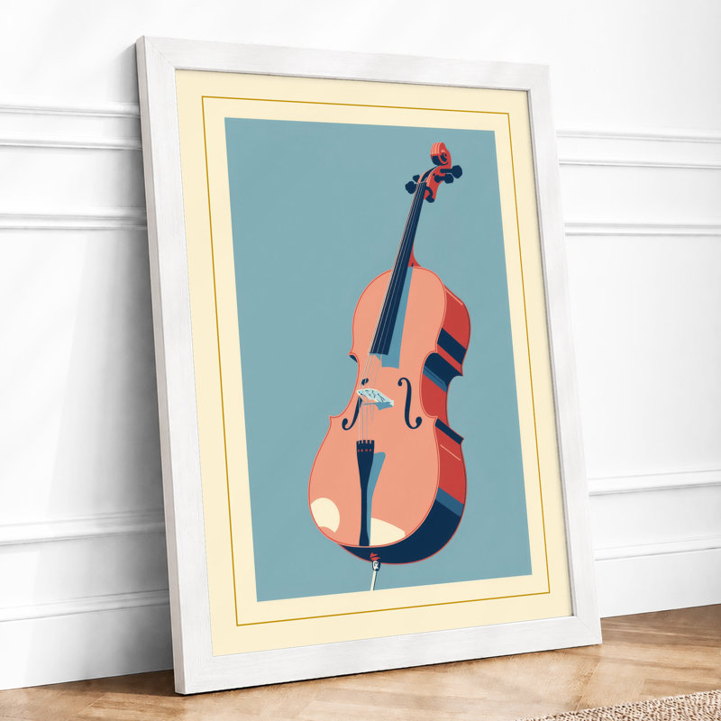 Violin in Stillness Modern - Framed Print, A3 - 42.0 x 29.7 cm, White