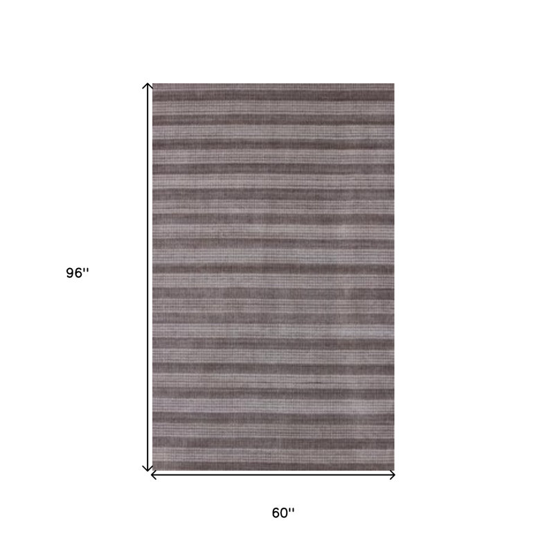 Tapis rouille et blanc tissé à la main 5 pi x 8 pi
