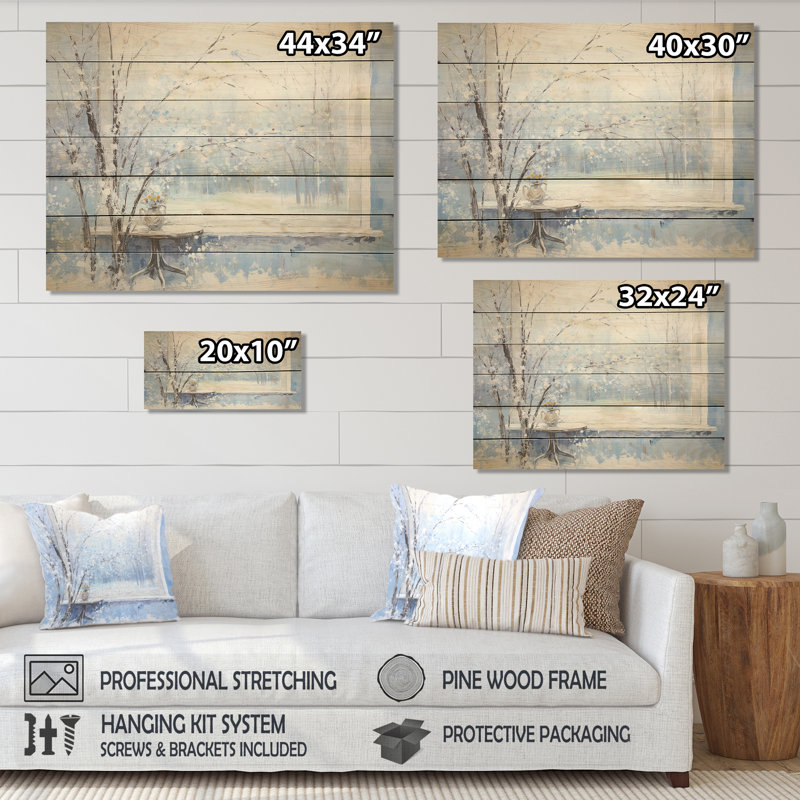 Winter Landscape Snowfall Forest II - Winter Landscape On Wood Print, 10" H x 20" W x 0.78" D