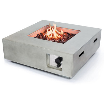 Daries Square Polyresin Propane Fire Pit Table
