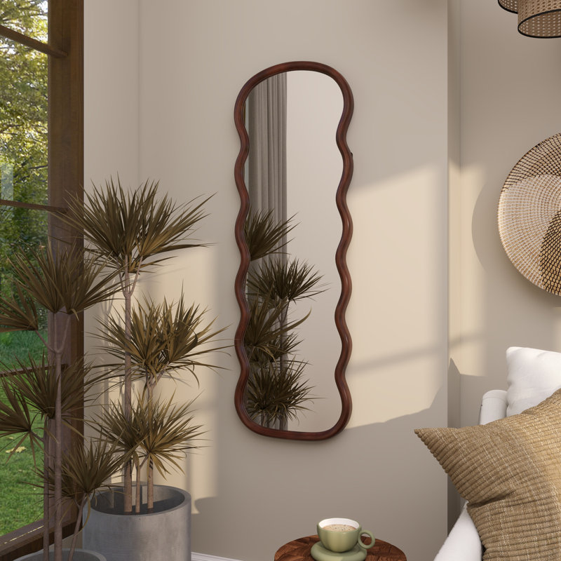 Miroir mural Lewisetta Cole, 46,7 po x 15,5 po, Brun foncé