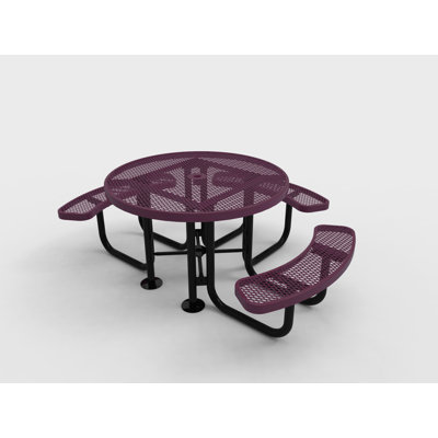 COATEDOUTDOORFURNITURE 46In Round Picnic Table, Expanded, Purple