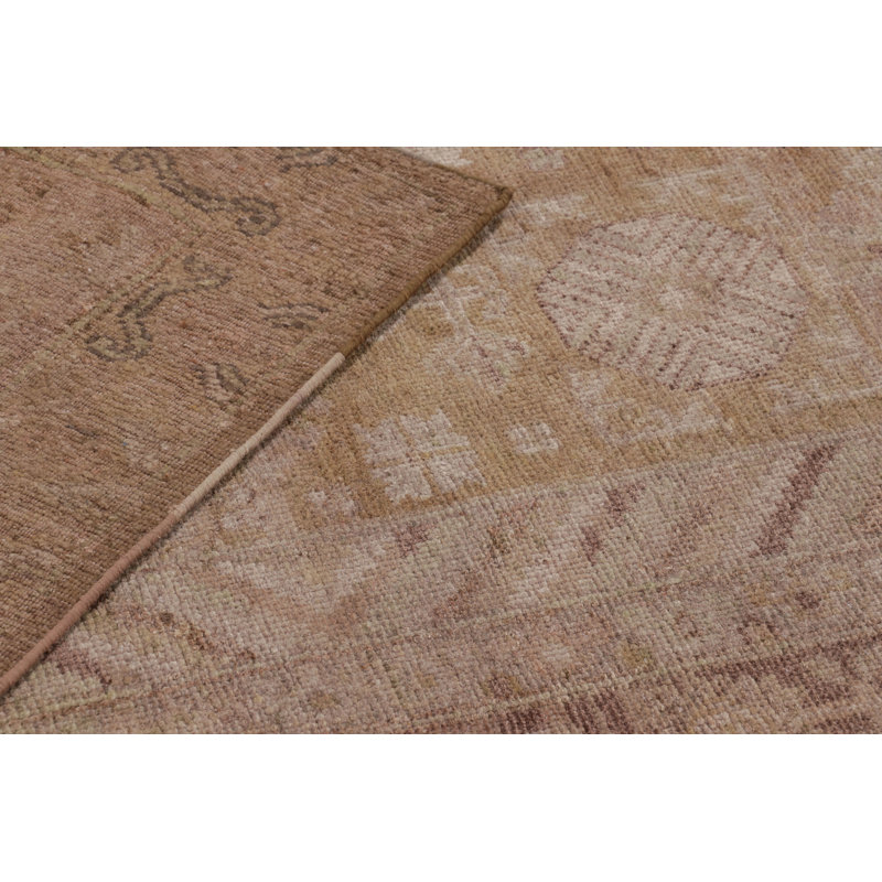 Rug & Kilim’S Khotan-Inspired Rug, Beige-Brown With Mauve Traditional Patterns