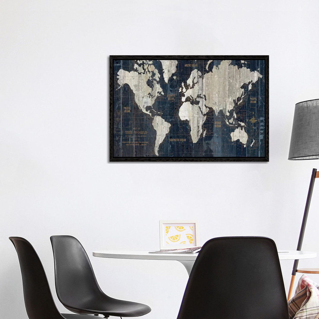 'Old World Map' Graphic Art Print on Wrapped Canvas