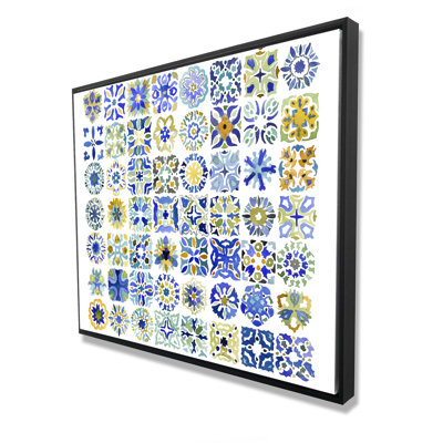 Aquarelle tuiles marocaines traditionnelles - Toile encadrée